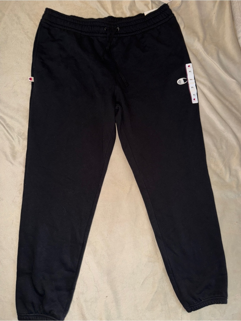 Champion Black Logo Jogger Bottoms XL New with Tags